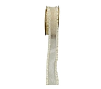 Sheer Ribbon With Satin Frill Edges