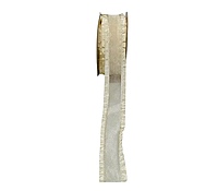 Sheer Ribbon With Satin Frill Edges