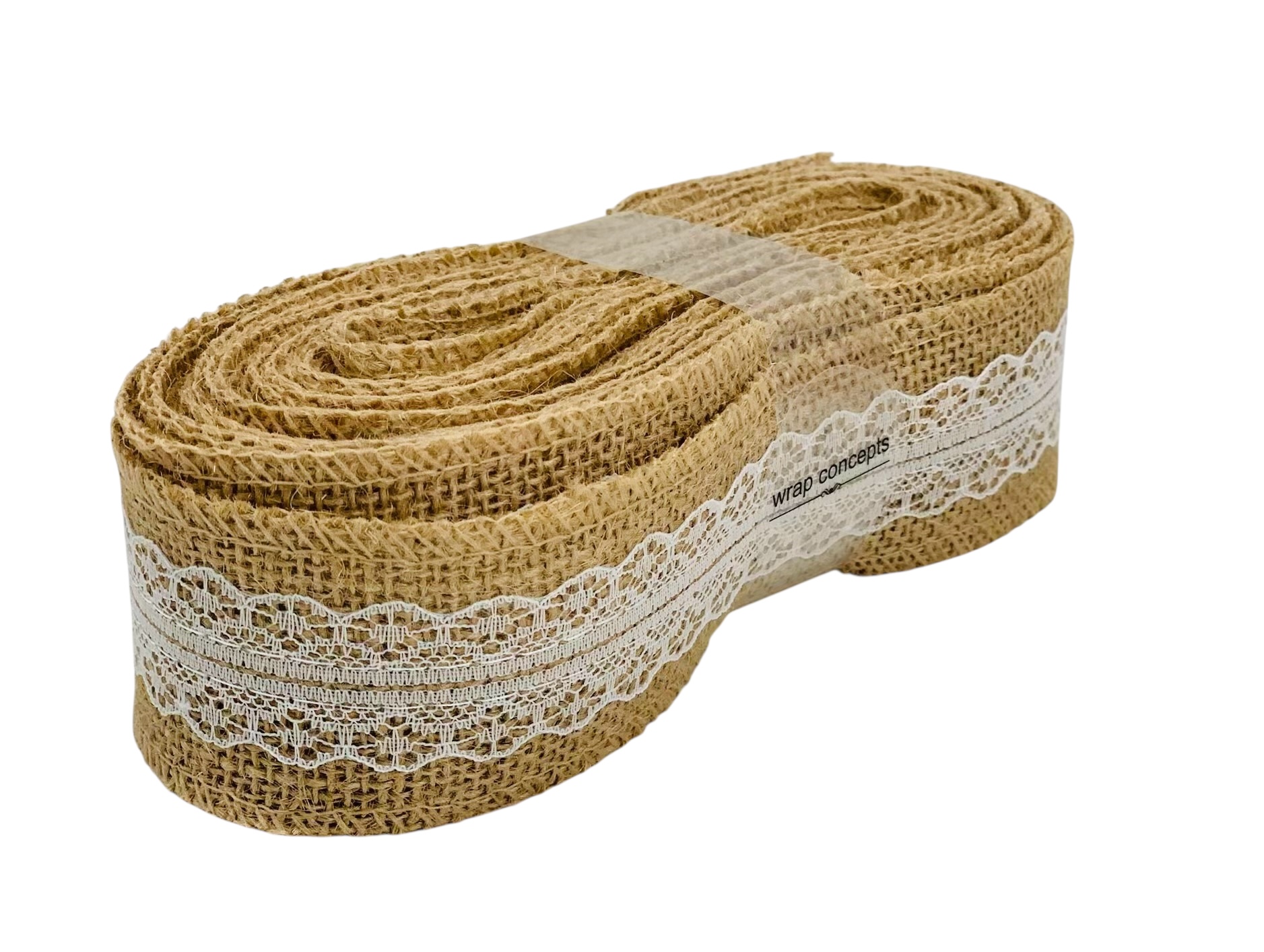 Natural Burlap with Lace Center