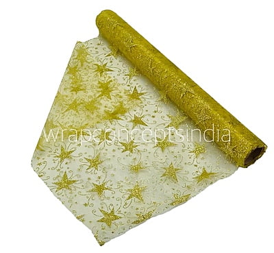 Gold Swirley Foil Organza Roll