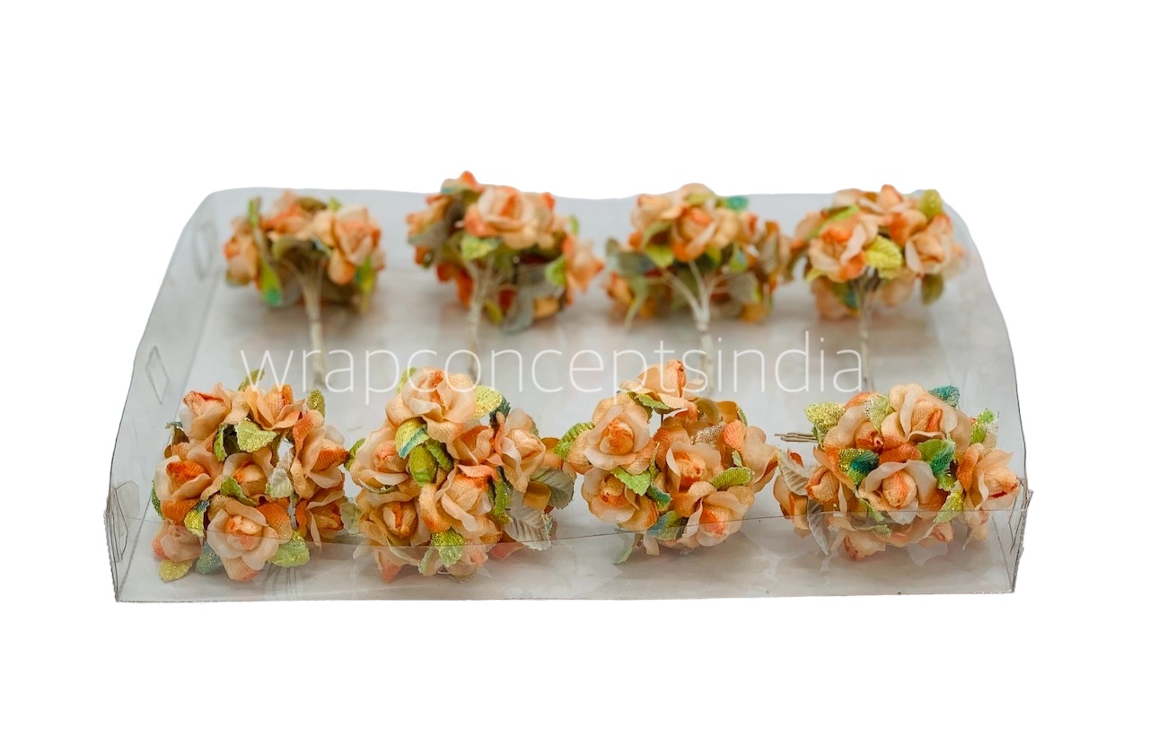 Peach Rose Buds on Stick