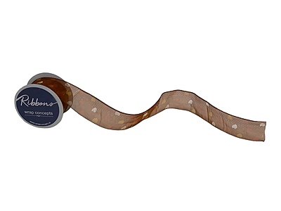 Heart Print Sheer Ribbon