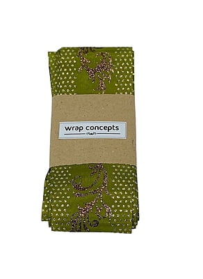 Olive Green with Glitter Leaf Ribbon