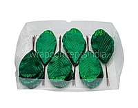 Emerald Green Leaves with Glittered Edges
