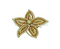Pearl & gold beads flower (7 strings)