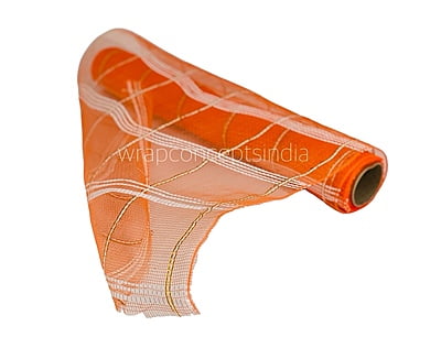 Wrapping Net with White Stripes - Orange