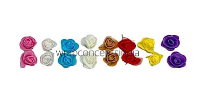 Small Foam Roses with Net - Multicolour