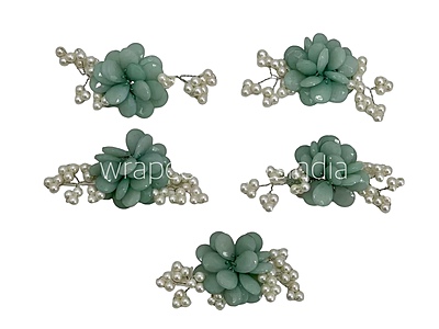 Stone Flowers with Pearl Add-ons- Multicolor