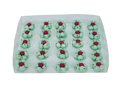 Sea Green Flower with Pink Center