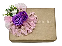 Purple Roses & Pink Fan Ready Bunch