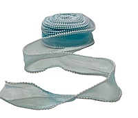 Sheer Ribbon with Pearl Edges-4 cms