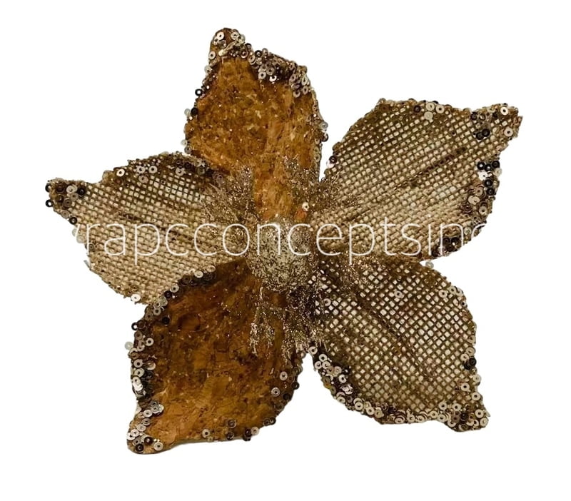 Big Jute Flower on Stick