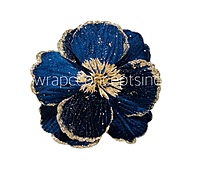 Big Flower with Glitter Centre & Edges-Deep Blue