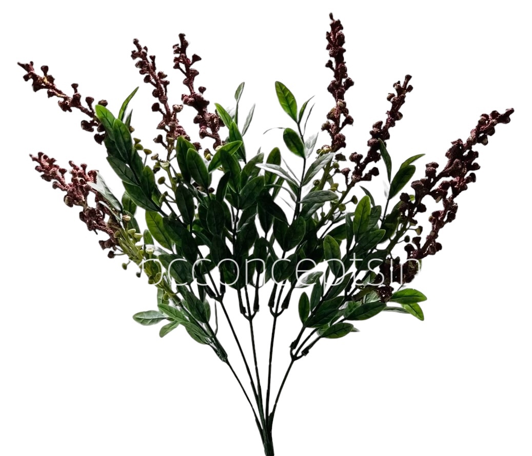 Leaves Bunch with Frosted Fern