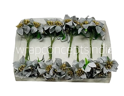 Grey Flowers with Glitter Pollen