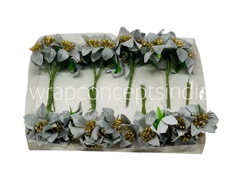 Grey Flowers with Glitter Pollen