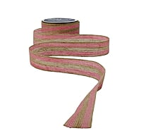 Jute Ribbon Double Stripe - Pink/Blue/Brown/White