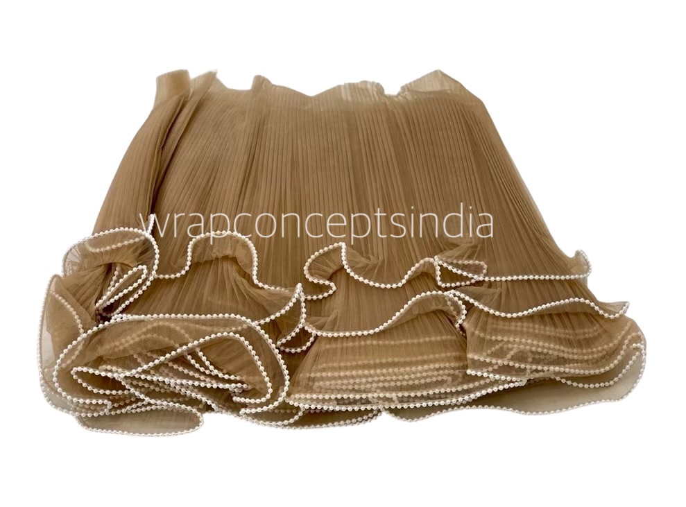 Organza Frill Lace with Pearl Edges-Baby Pink-20 Meters-27 cms