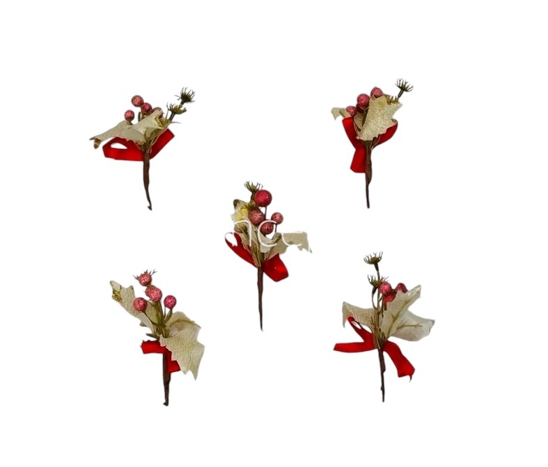 Pink & Red Holly Stick Bunch