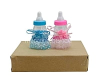 Pink/Blue Bottle with Frill & Motif