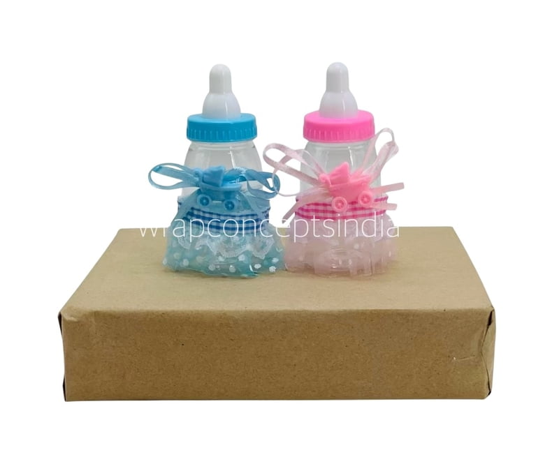 Pink/Blue Bottle with Frill & Motif