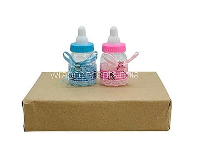Its a Girl/Boy Bottle with Plaid Ribbon