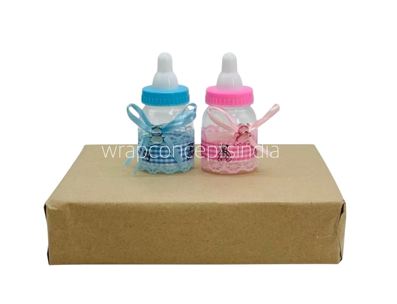 Its a Girl/Boy Bottle with Plaid Ribbon
