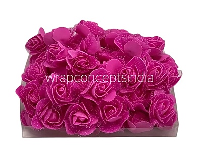 Fuchsia Medium Foam Rose with Net