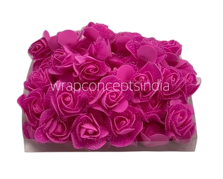 Fuchsia Medium Foam Rose with Net