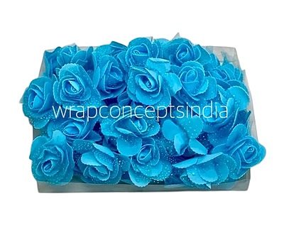 Sky Medium Foam Rose With Net