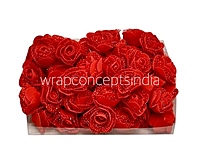 Red Medium Foam Rose With Net