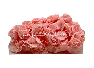 Peach Medium Foam Rose With Net