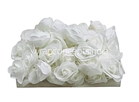 White Medium Foam Rose With Net