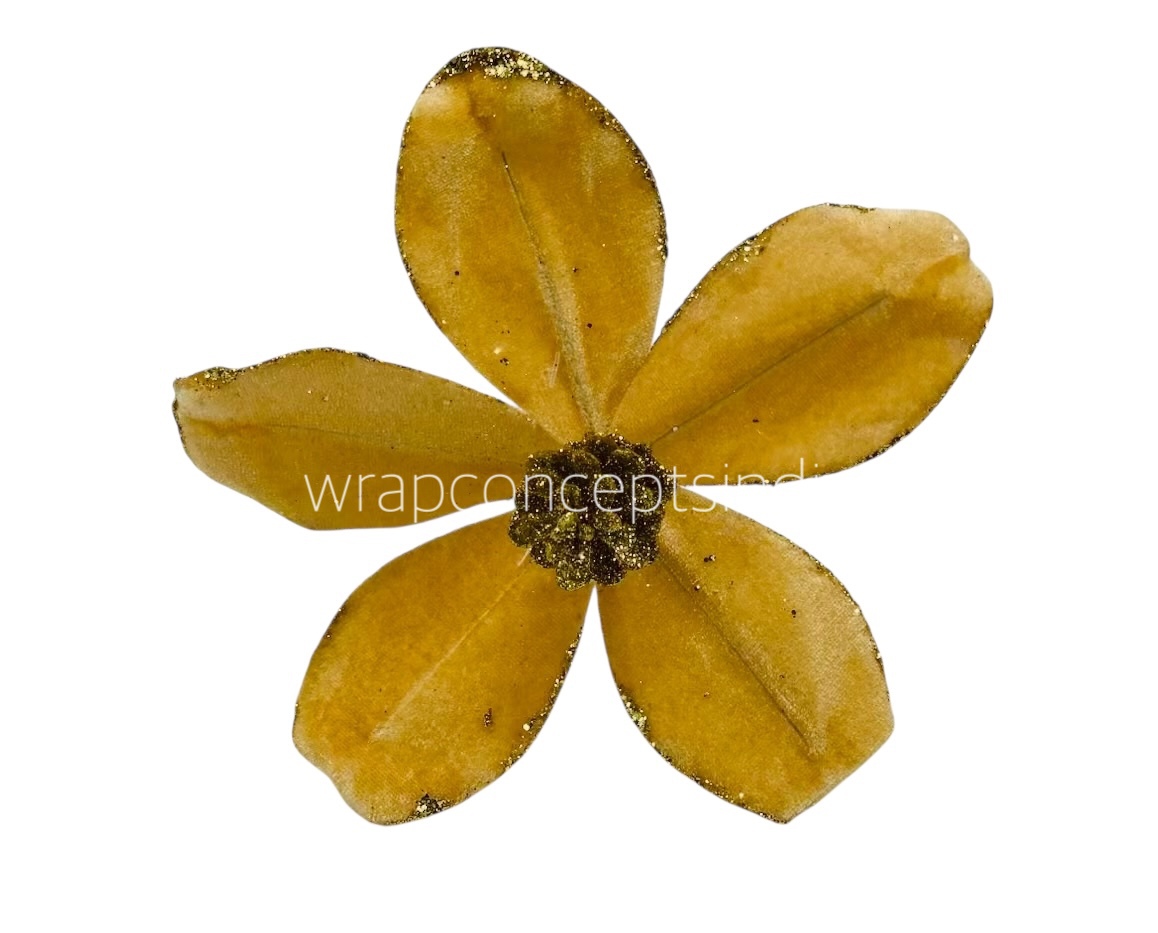 Velvet Flower with Gitter Pine Center-Tangerine