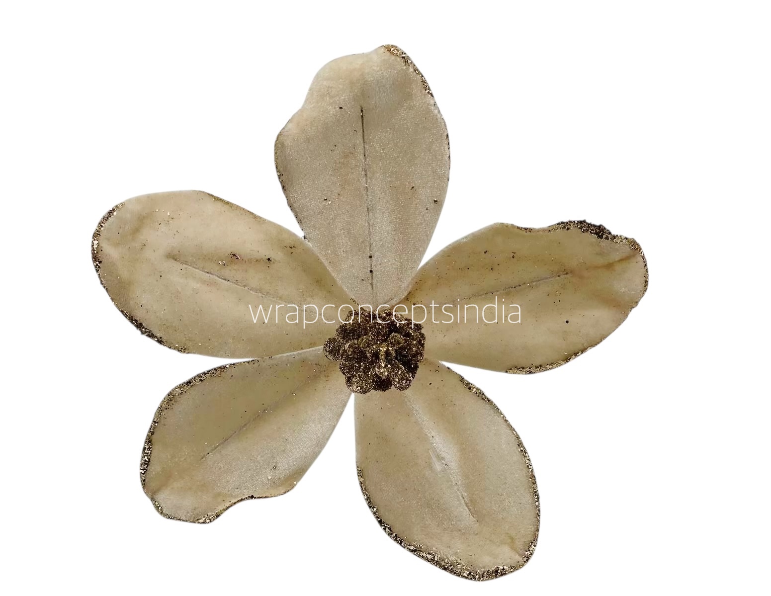 Velvet Flower with Gitter Pine Center-Tangerine