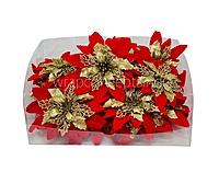 Red Flower with Gold Glitter Flower Centre