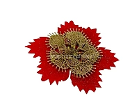Red Texture Flower With Gold Pollen