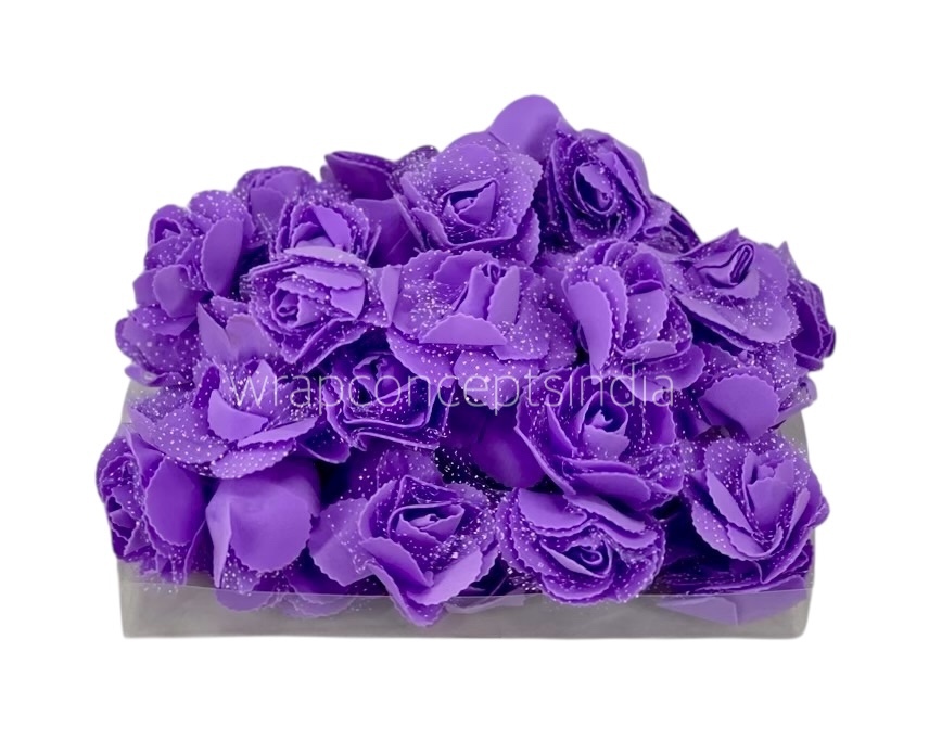 Purple Medium Foam Rose With Net Purple Medium Foam Rose With Net