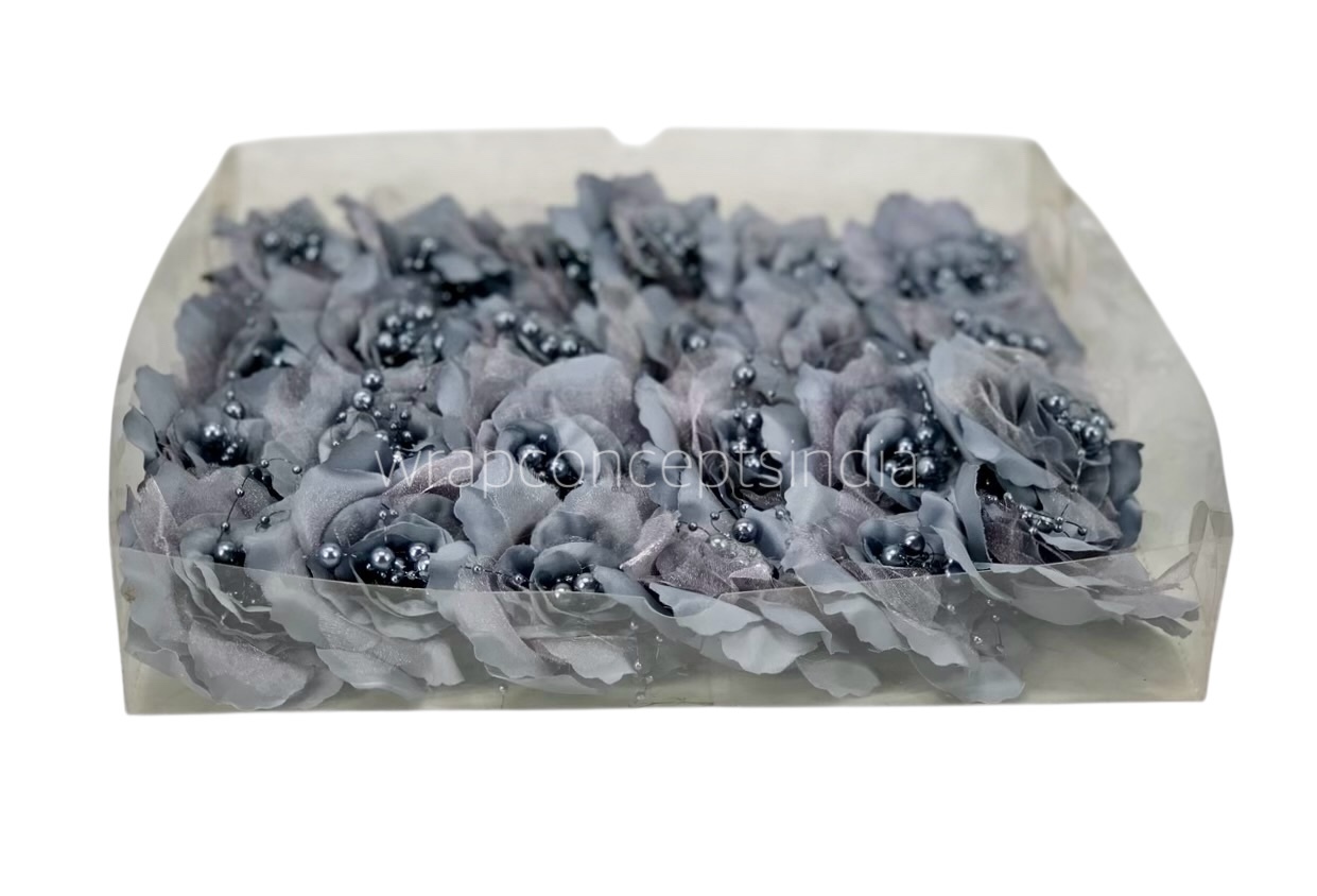 Grey Rose With Pearls Center