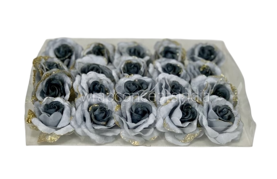 Steel Rose with Glittered Petals