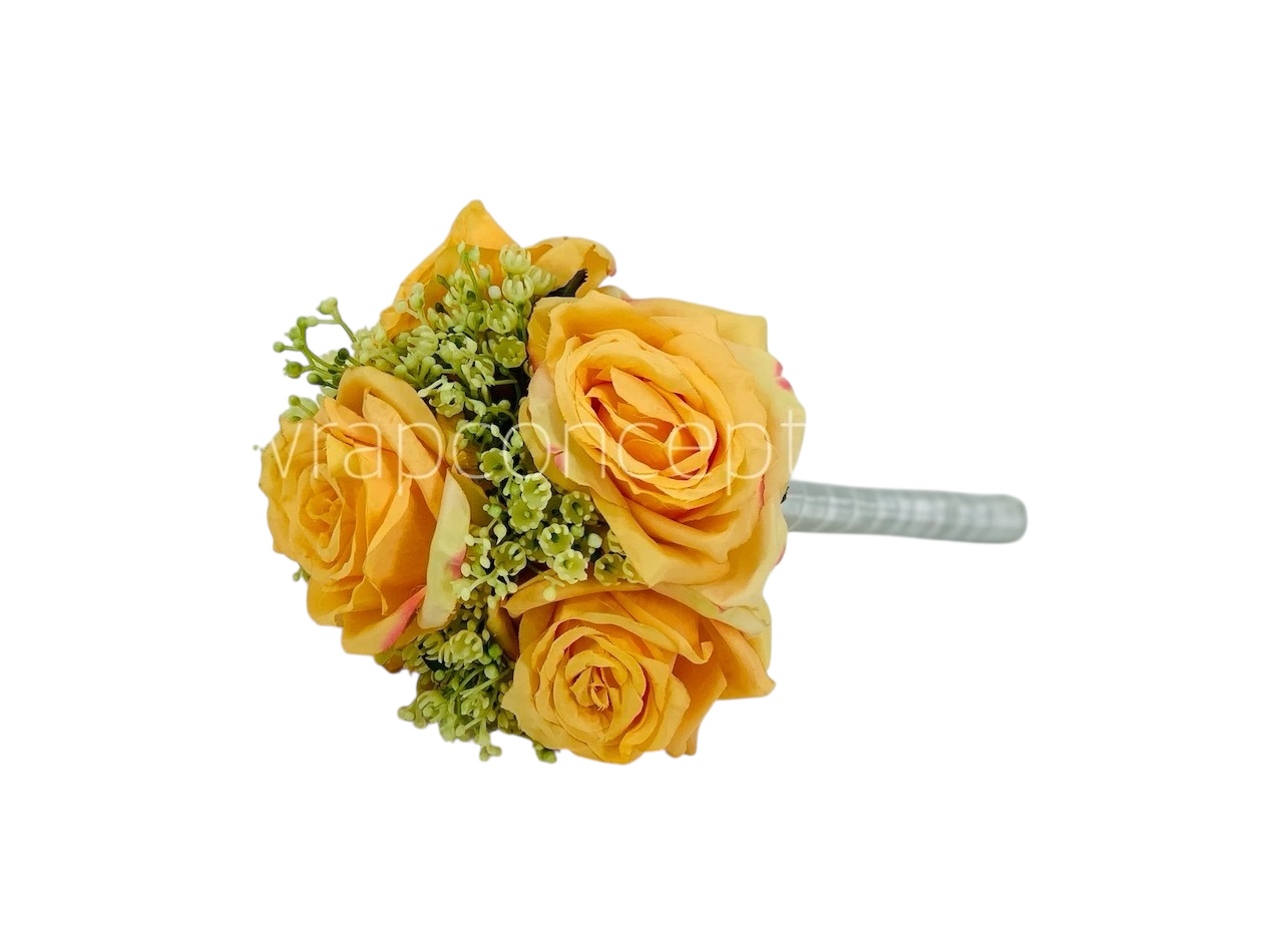 Rose Bunch with Gypsy Flower - Orange Yellow