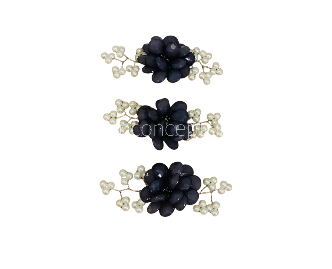 Stone Flowers with Pearl Add-ons- Multicolor