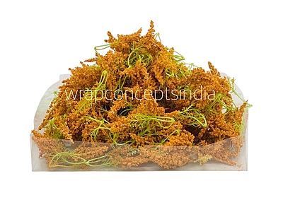 Trio Frosted Fern Leaves - Orange Trio Frosted Fern Leaves - Orange