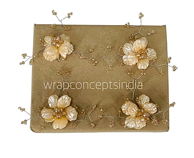 Acrylic Flowers with Pearl Add-ons- Multicolor