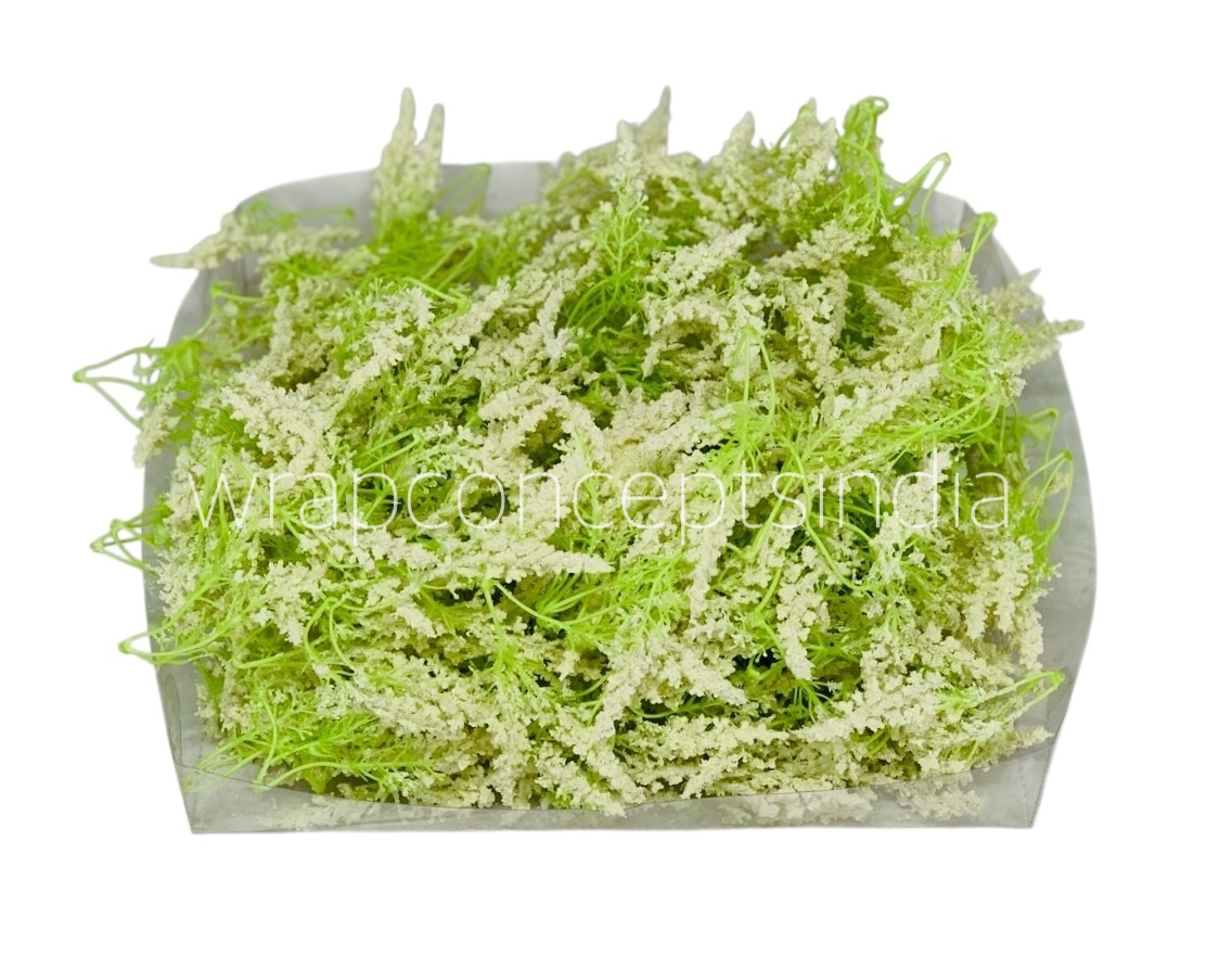 Trio Frosted Fern Leaves - Ivory