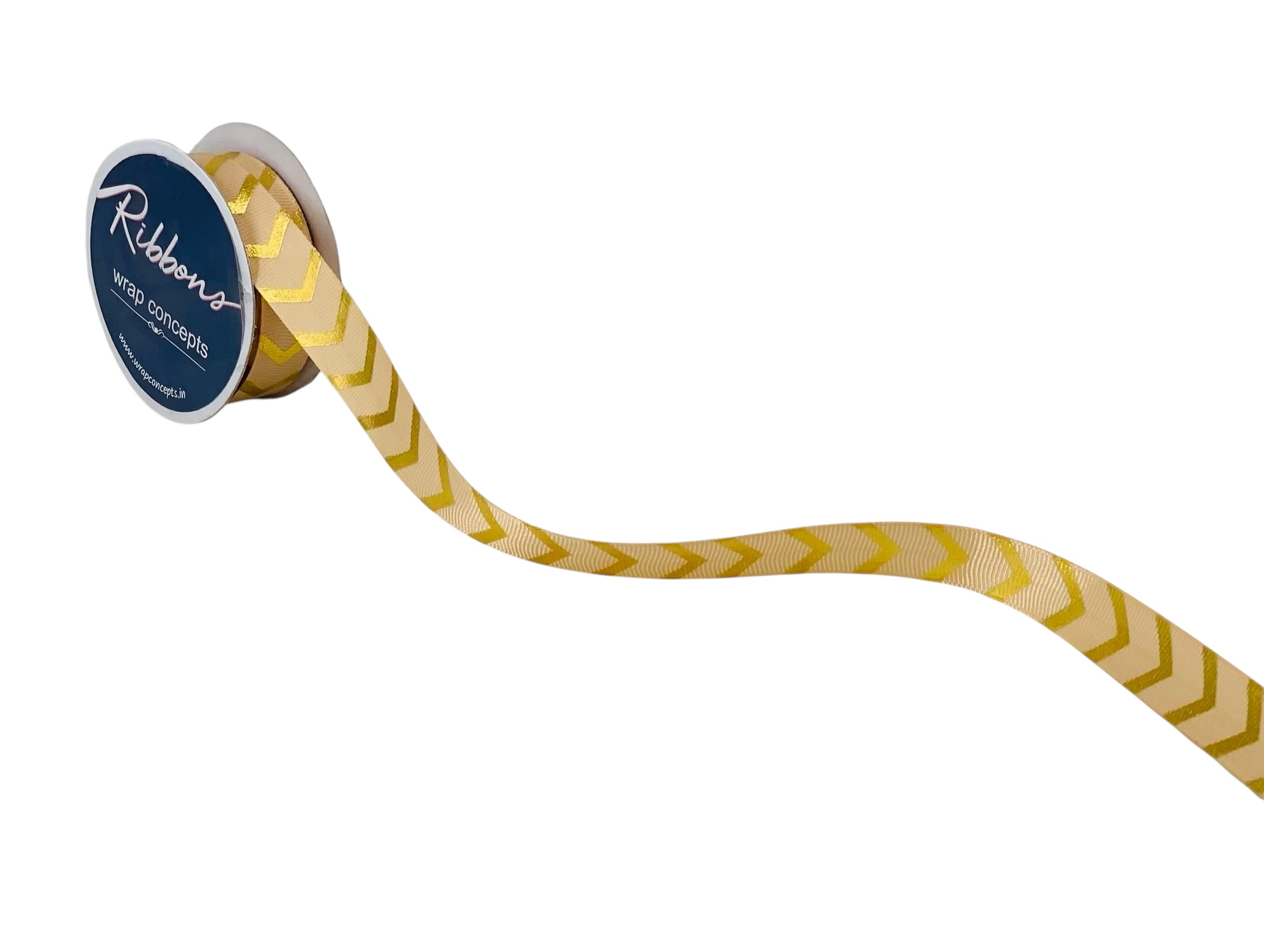 Gold Foil Chevron Grosgrain Ribbon