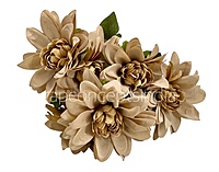 Dahlia Bunch with Leaves-Milky White