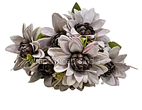 Dahlia Bunch with Leaves-Milky White