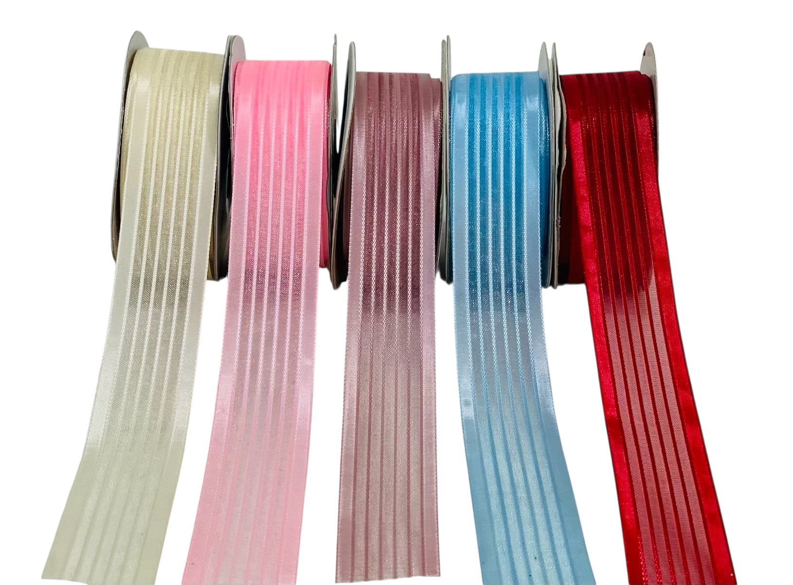 Sheer Stripes Ribbon Satin Edges