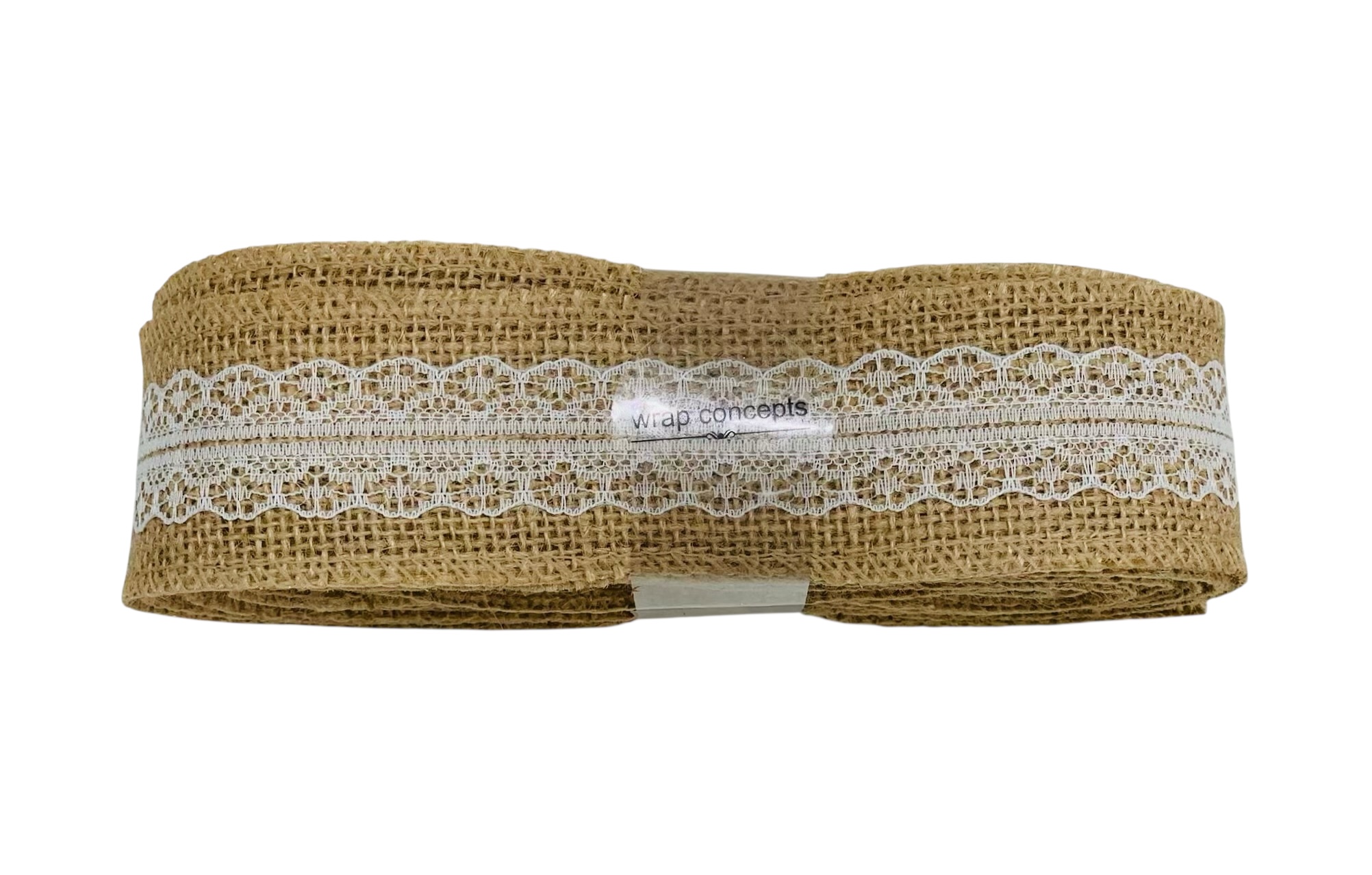 Natural Burlap with Lace Center